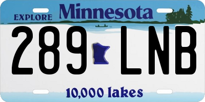 MN license plate 289LNB