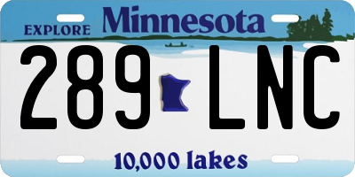 MN license plate 289LNC