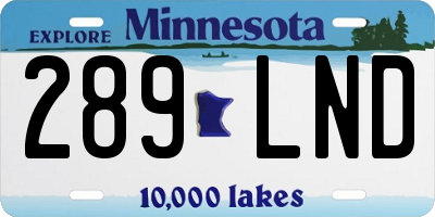 MN license plate 289LND