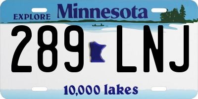 MN license plate 289LNJ