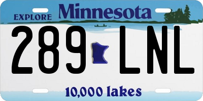 MN license plate 289LNL