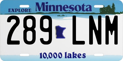 MN license plate 289LNM