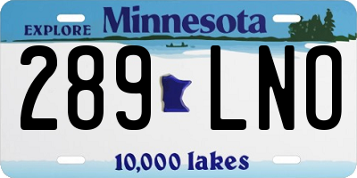 MN license plate 289LNO