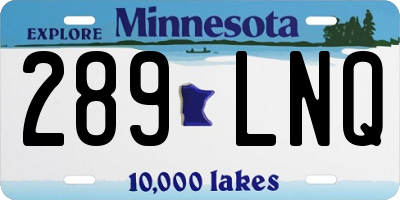 MN license plate 289LNQ