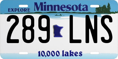 MN license plate 289LNS