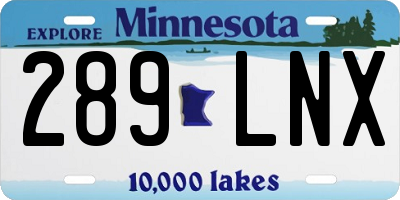 MN license plate 289LNX