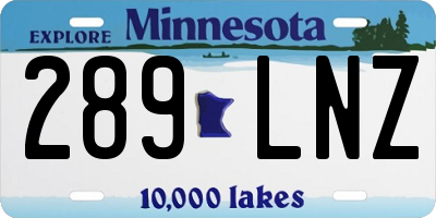 MN license plate 289LNZ