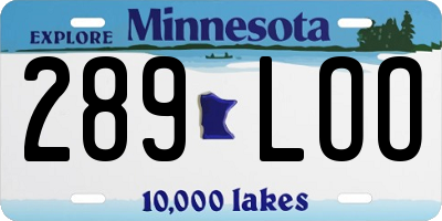 MN license plate 289LOO