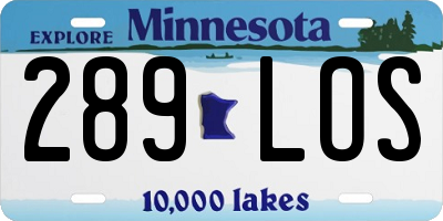 MN license plate 289LOS
