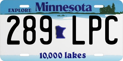 MN license plate 289LPC