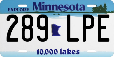 MN license plate 289LPE