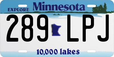 MN license plate 289LPJ