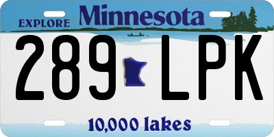 MN license plate 289LPK