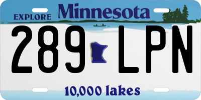 MN license plate 289LPN