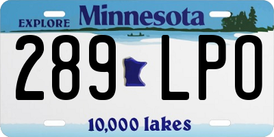 MN license plate 289LPO