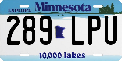 MN license plate 289LPU