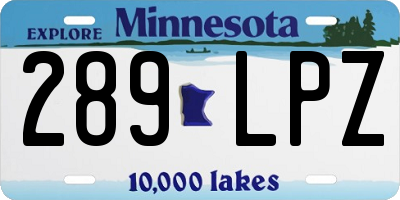 MN license plate 289LPZ