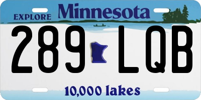 MN license plate 289LQB
