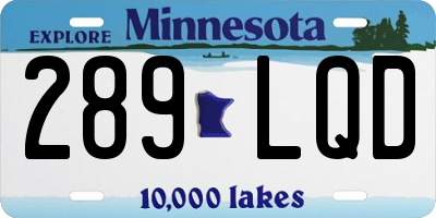 MN license plate 289LQD