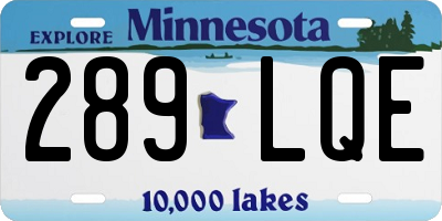 MN license plate 289LQE