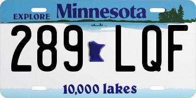 MN license plate 289LQF