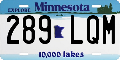 MN license plate 289LQM