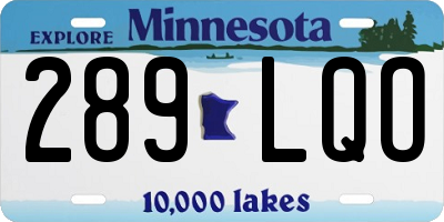 MN license plate 289LQO