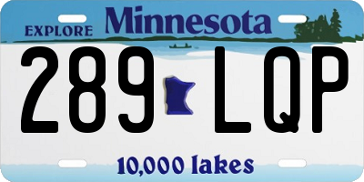 MN license plate 289LQP