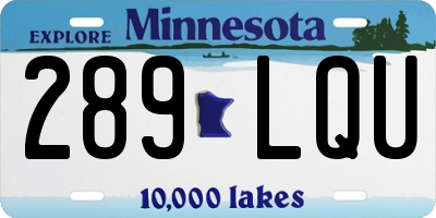 MN license plate 289LQU