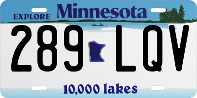 MN license plate 289LQV