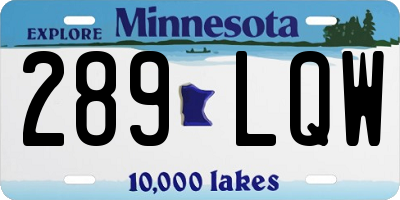 MN license plate 289LQW