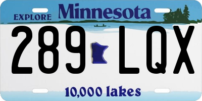 MN license plate 289LQX
