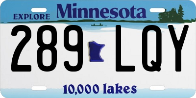 MN license plate 289LQY