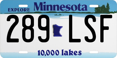 MN license plate 289LSF