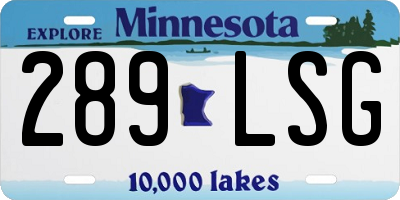 MN license plate 289LSG