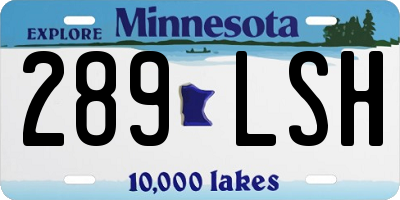 MN license plate 289LSH