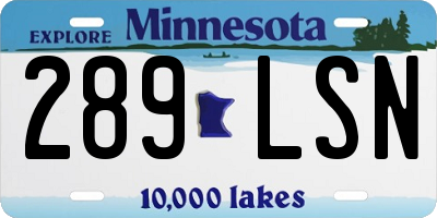 MN license plate 289LSN