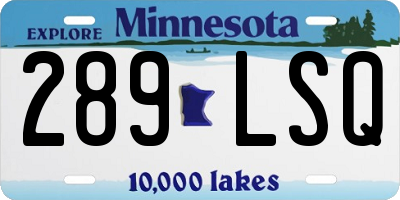 MN license plate 289LSQ