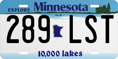 MN license plate 289LST