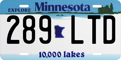 MN license plate 289LTD