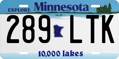 MN license plate 289LTK