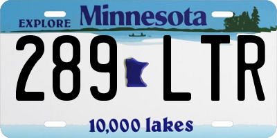 MN license plate 289LTR