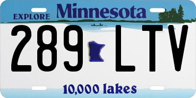 MN license plate 289LTV