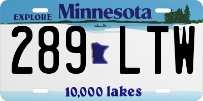 MN license plate 289LTW