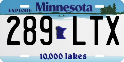 MN license plate 289LTX