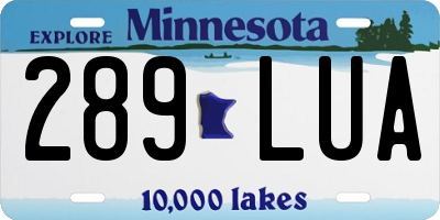 MN license plate 289LUA