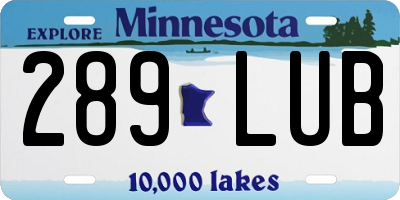 MN license plate 289LUB
