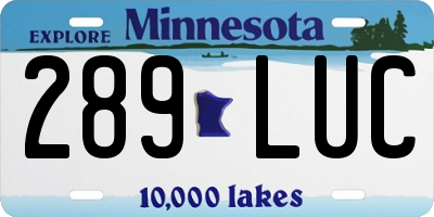 MN license plate 289LUC