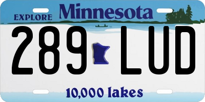 MN license plate 289LUD