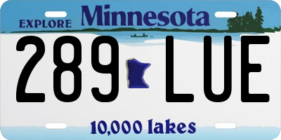 MN license plate 289LUE
